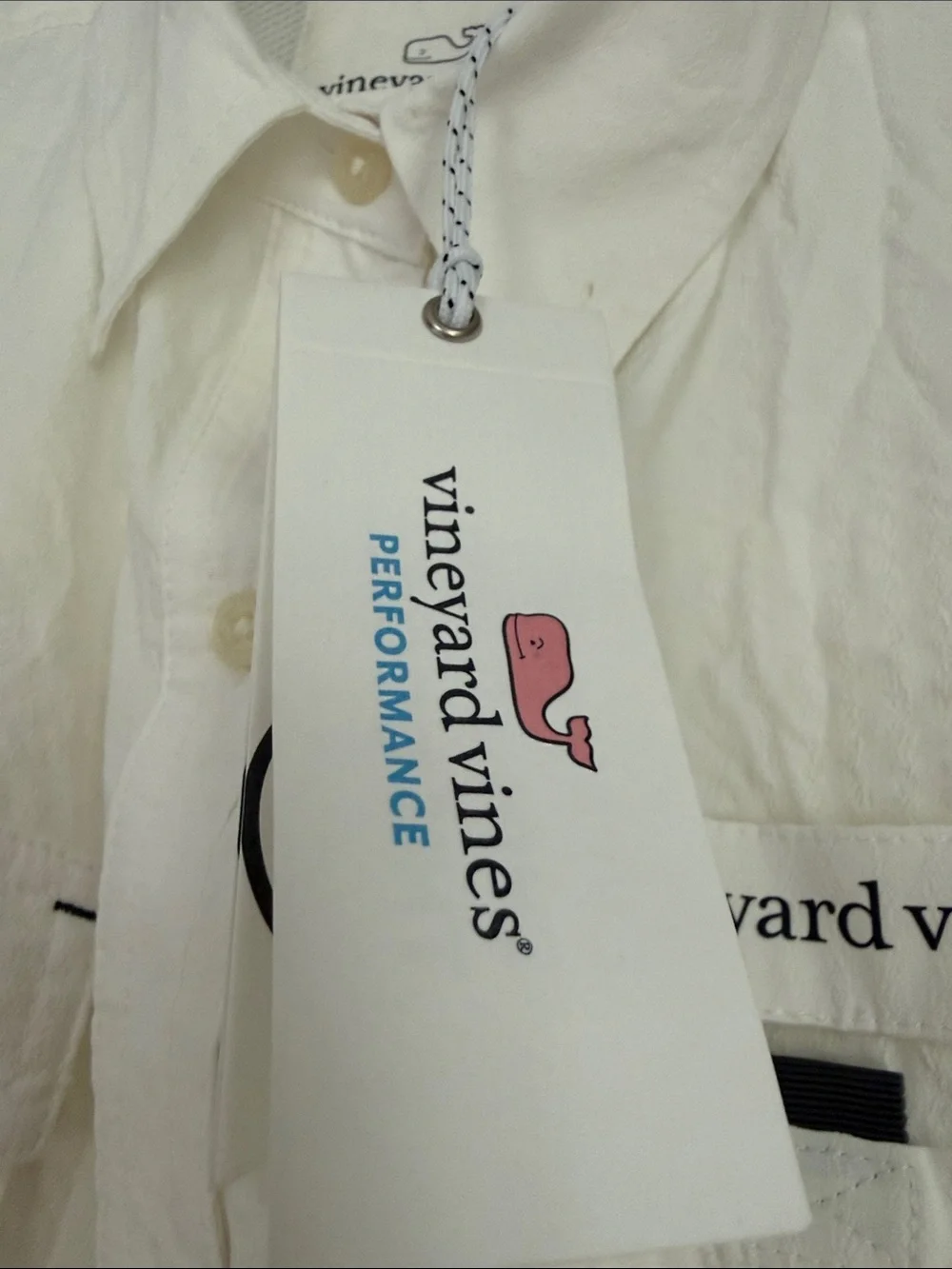 Vineyard Vines Cream Long-Sleeve Casual Button-Down Shirt/cover up or dress. - Picture 4 of 4